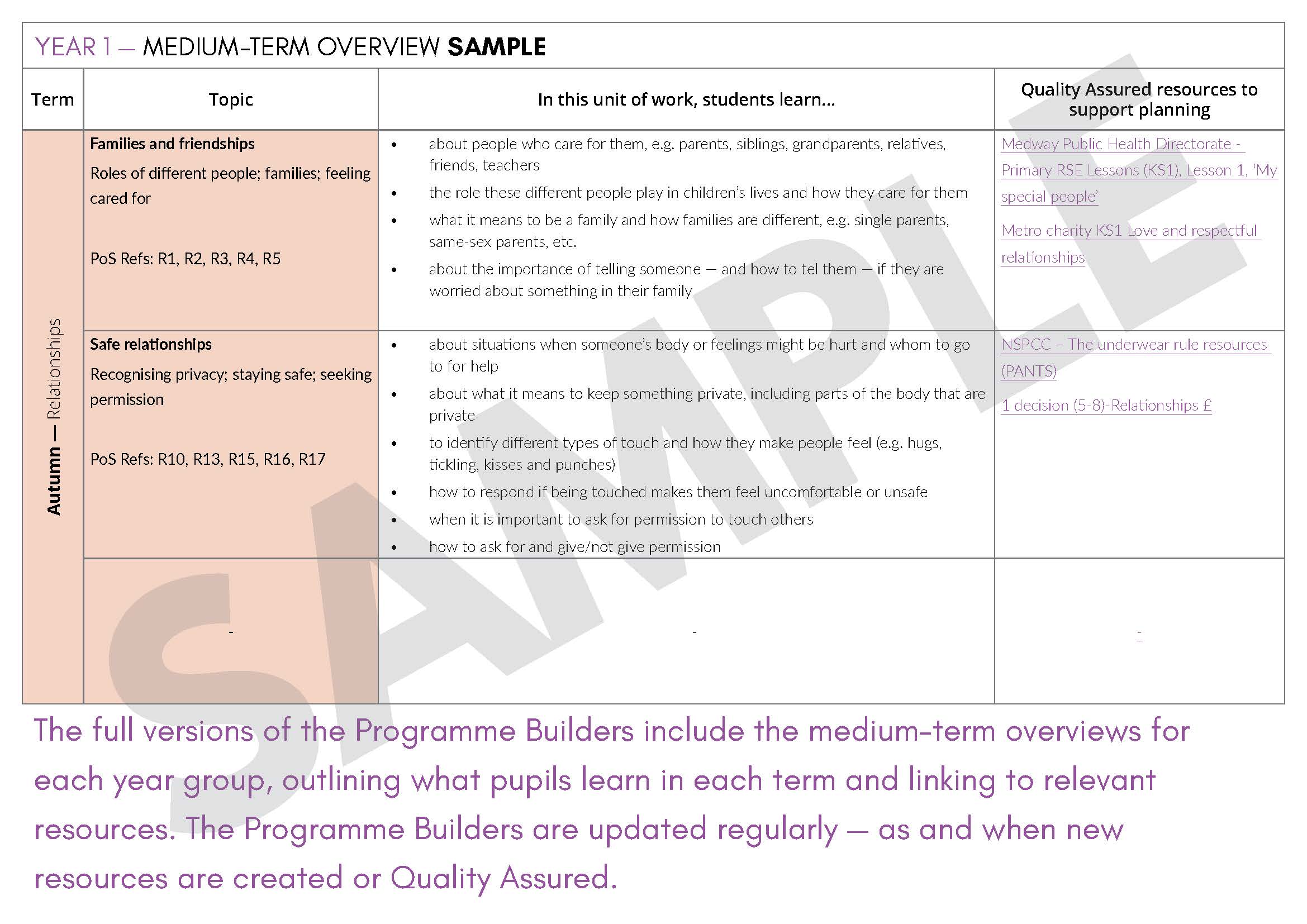 programme of study for pshe education